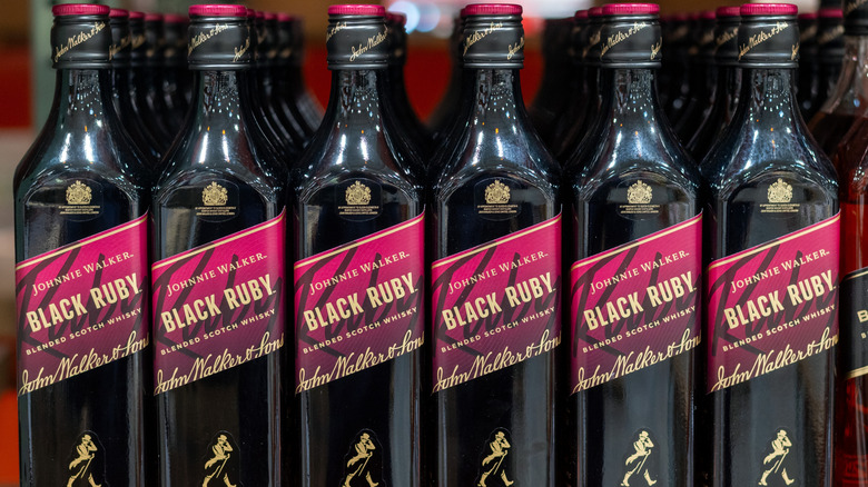 Johnnie Walker Black Ruby bottles.