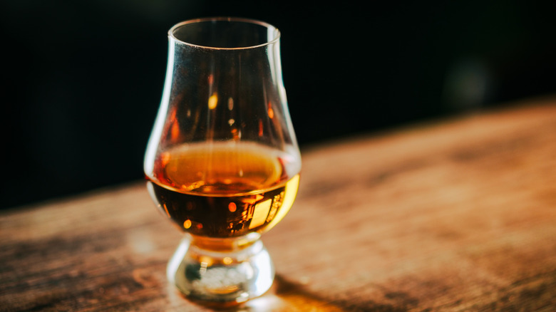 Scotch whisky in a Glencairn glass