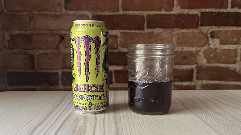 Juice Monster Voodoo Grape in glass mason jar