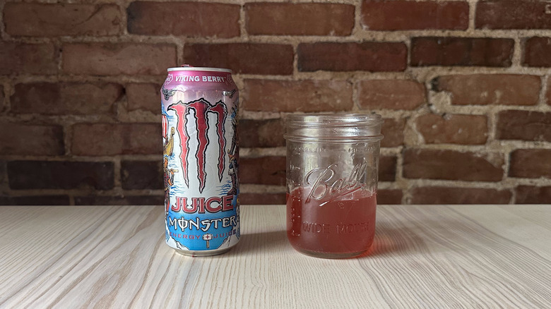 Juice Monster Viking Berry in glass mason jar