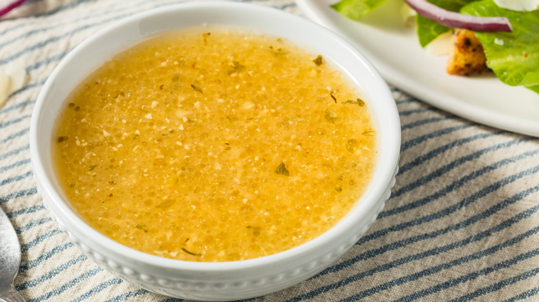 A bowl of Italian dressing