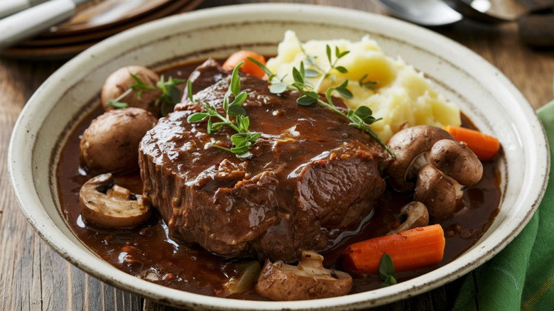 Boeuf bourguignon on plate