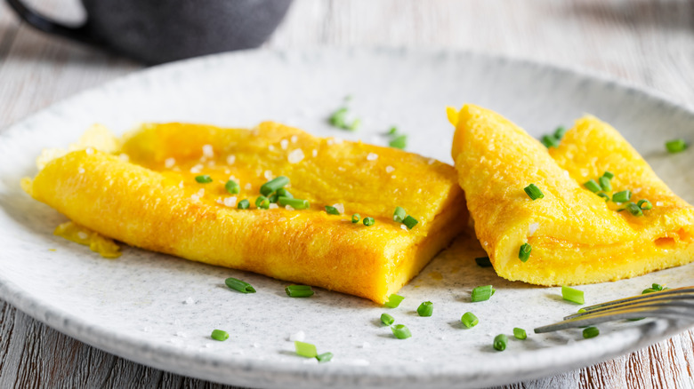 Plated French omelet