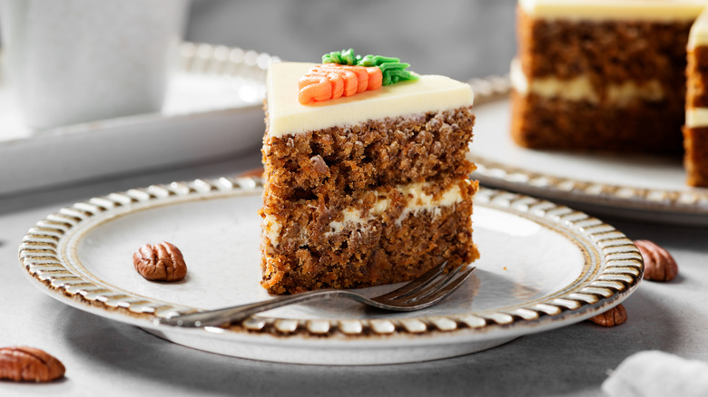 slice of classic carrot cake