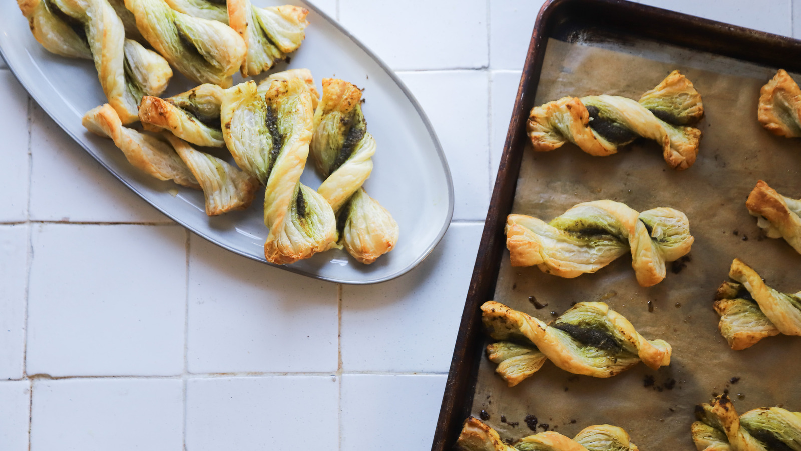 KaleWalnut Pesto And Parmesan Pastry Twists Recipe