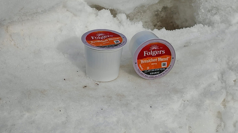 Folgers Breakfast Blend Mild Roast Coffee pods in show