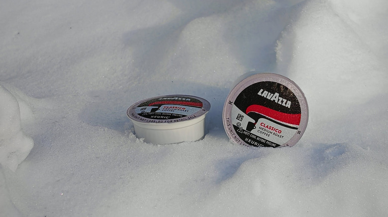 Lavazza Classico K-Cups in the snow