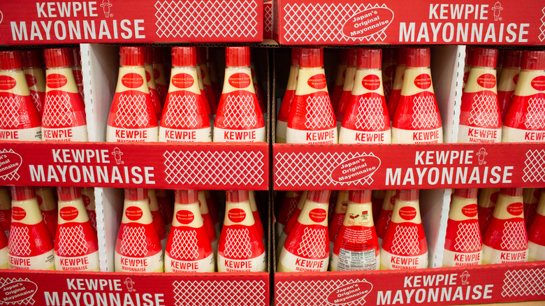Store display of Kewpie mayonnaise