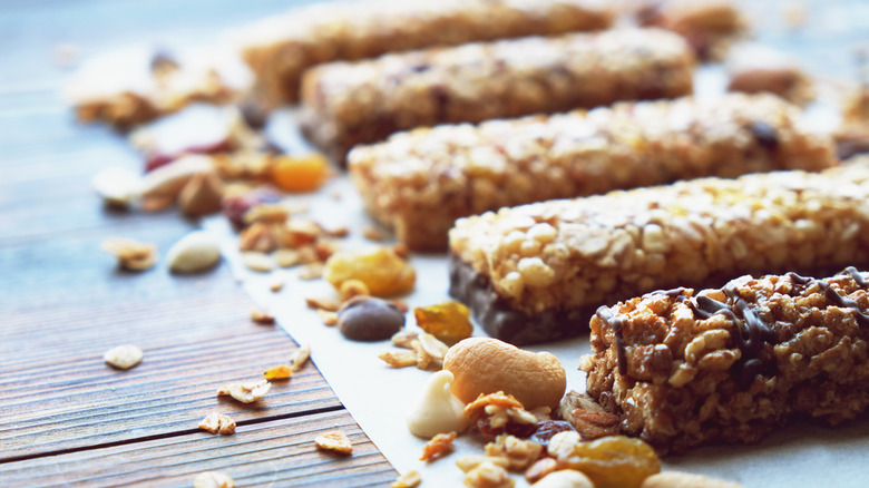 protein bars with nuts and chocolate