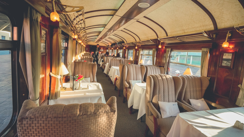fancy railroad dining car