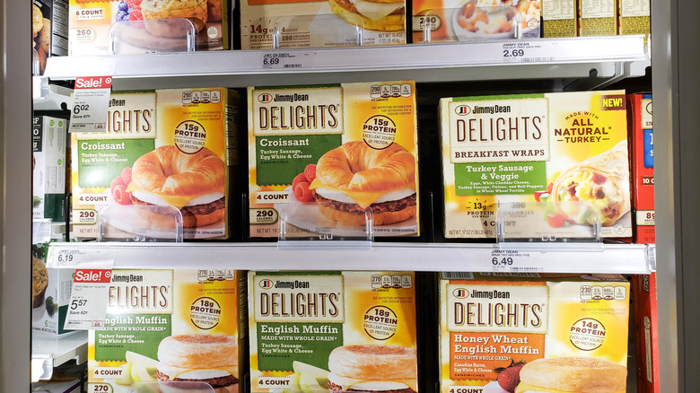 selection of Jimmy dean frozen sandwiches