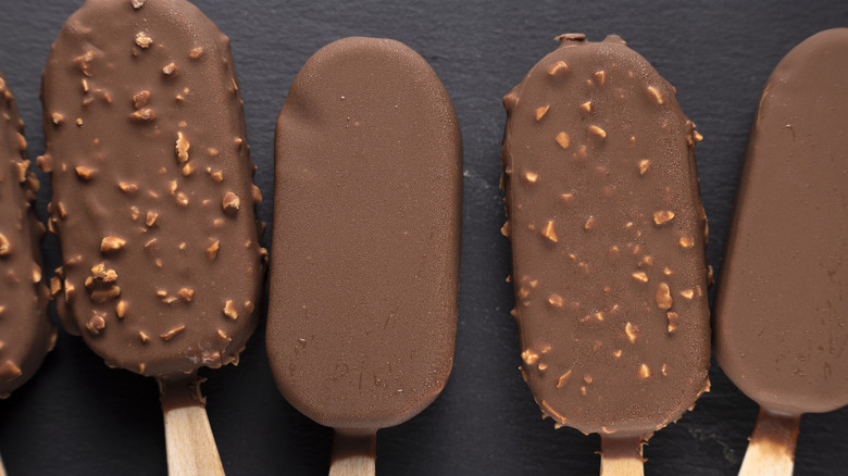 ice cream bars laying in a row