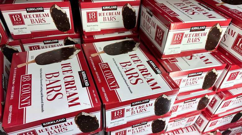Packages of Kirkland Signature ice cream bars