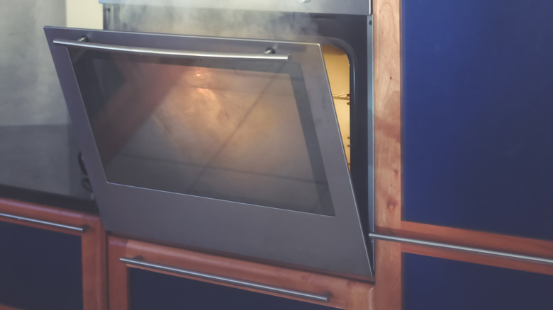 Food burning in kitchen oven