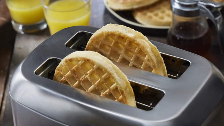 frozen waffles in toaster
