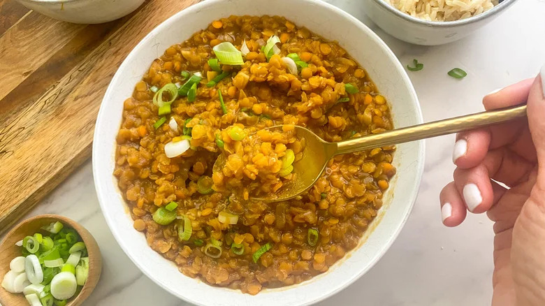 BBQ Lentils in a bowl