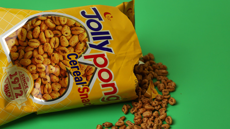 Open baggie of Jolly Pong snacks