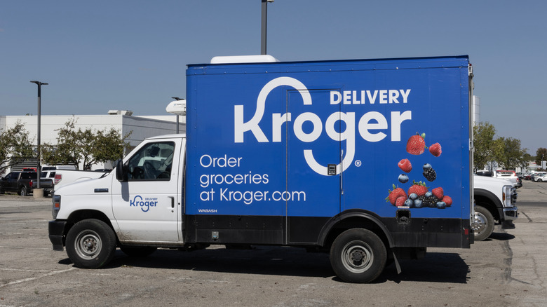Kroger delivery van in parking lot