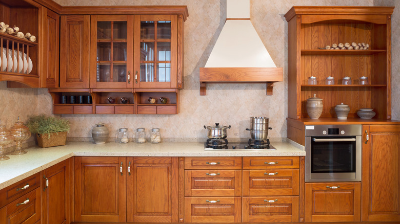 wood cabinets