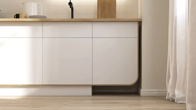 white laminate cabinets