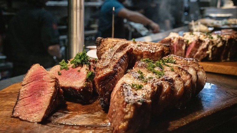 Large plate of steak