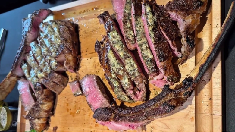 Tomahawk steak with Maitre d'Butter