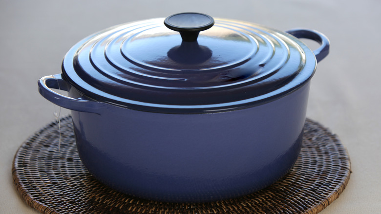 Blue Le Creuset Dutch oven