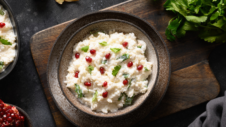 curd rice with pomegranate