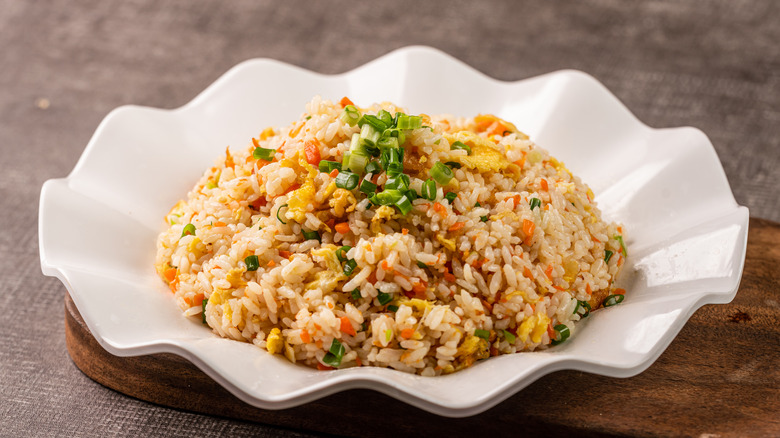 authentic chinese fried rice with egg and veggies