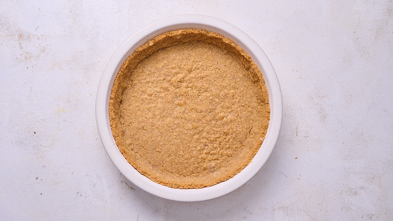 graham cracker crust baked in pie pan