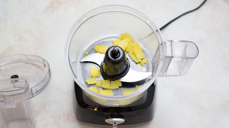lemon peel in food processor