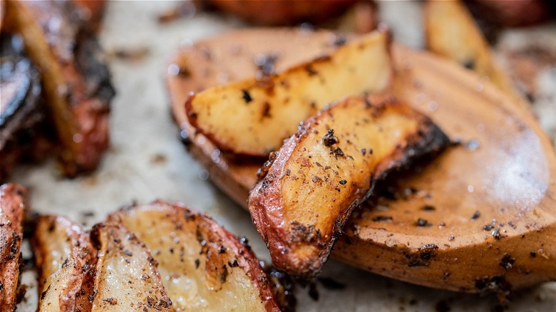 close up of roasted potato