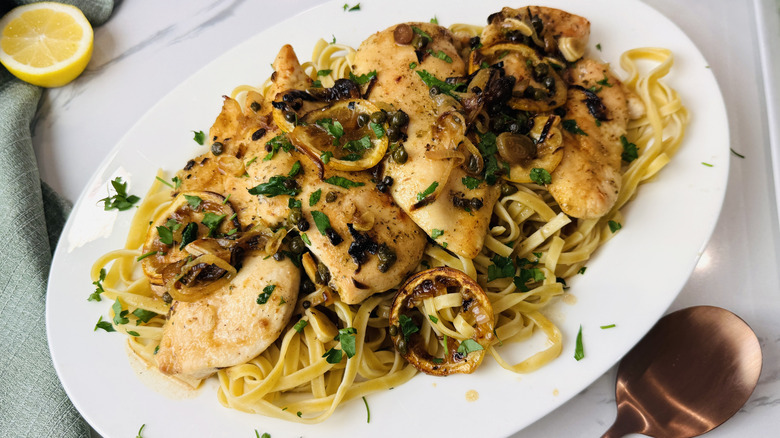 Lemony Sheet Pan Chicken Piccata