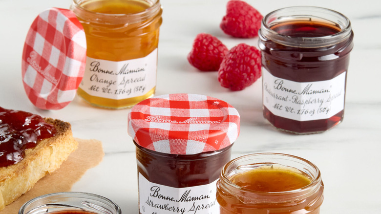 Assortment of fruit jams