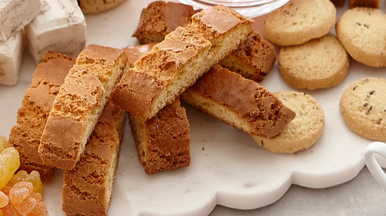 Biscotti with cookies and tea
