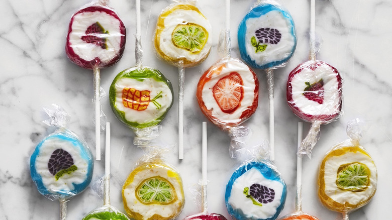 Assorted fruit lollipops