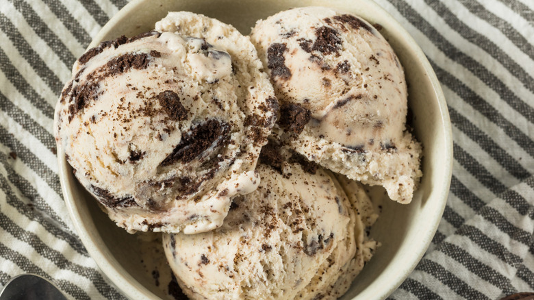 closeup of cookie or cake ice cream