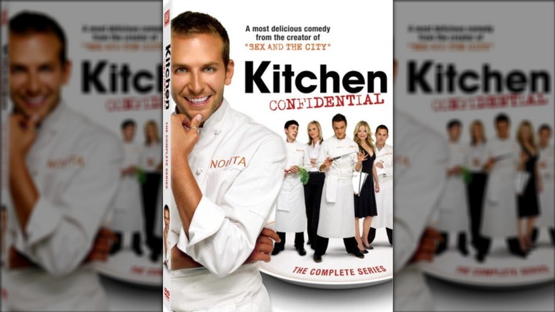 Bradley Cooper posing as Jack Bourdain on the "Kitchen Confidential" DVD cover