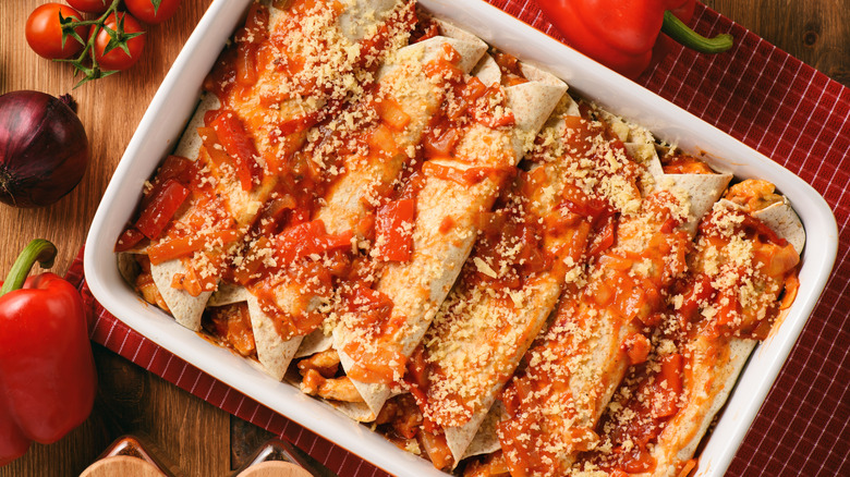 enchiladas in a dish