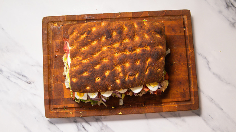 Uncut giant Cobb sandwich