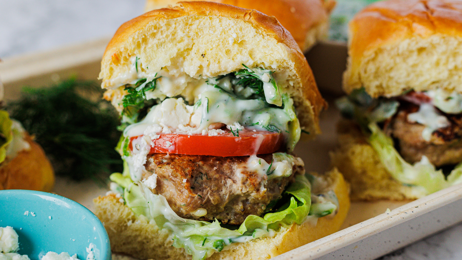 Loaded Greek Turkey Burger Sliders Recipe