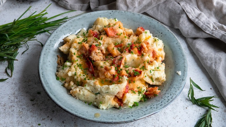 lobster mashed potatoes in bowl