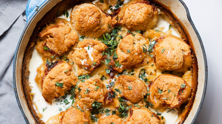 Close up of tarragon lobster pot pie