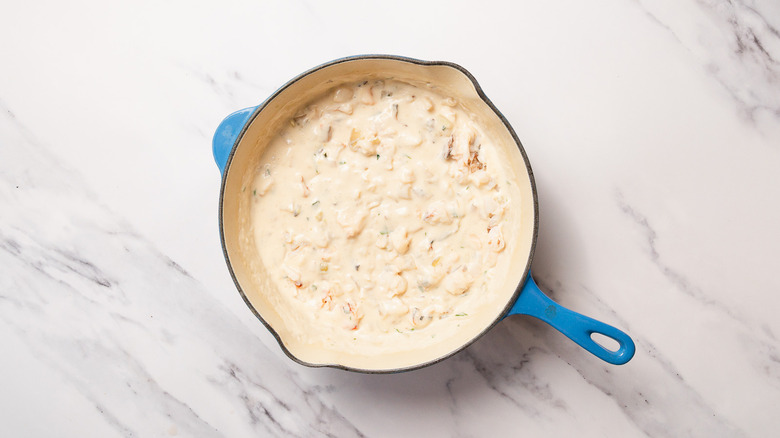 Pan with roux and lobster