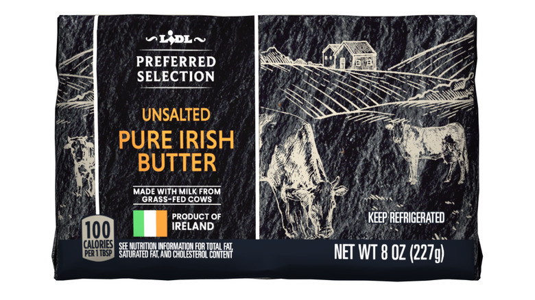 A conatiner of Lidl Pure Irish Butter