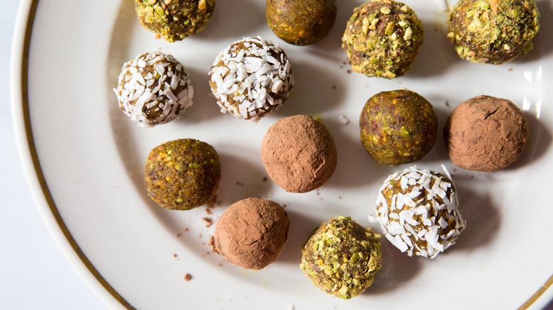 assorted date balls on plate