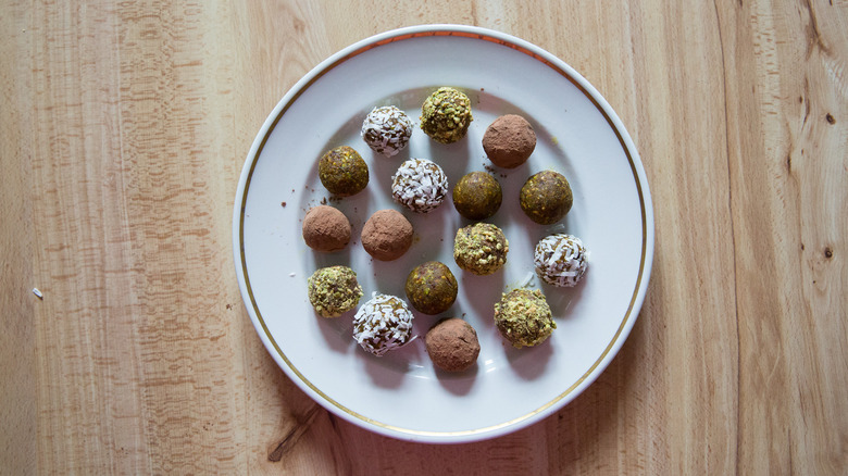assorted date bites on plate