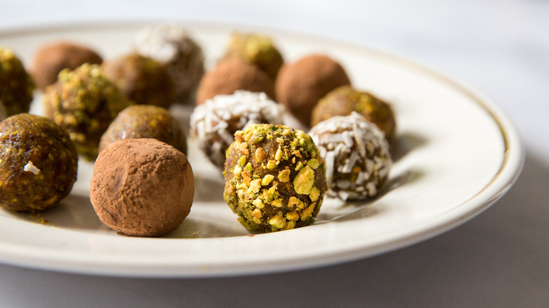 date nut bites on plate