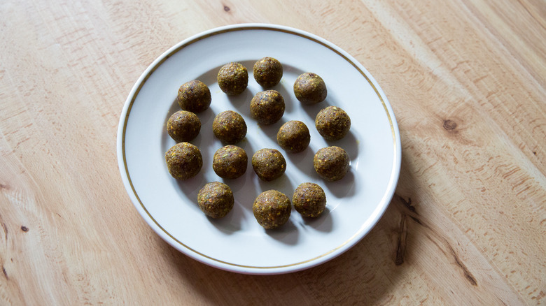 date bites on white plate