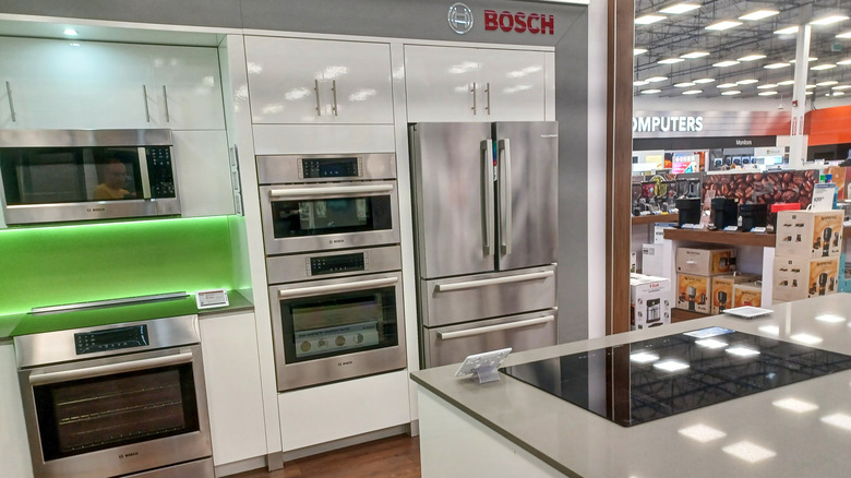 Kitchen appliances on display at Best Buy